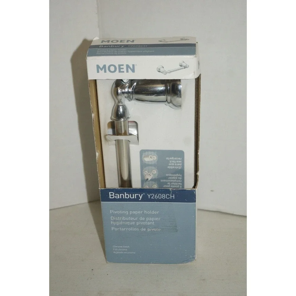 MOEN Banbury Pivoting Double Post Toilet Paper Holder in Chrome Y2608CH